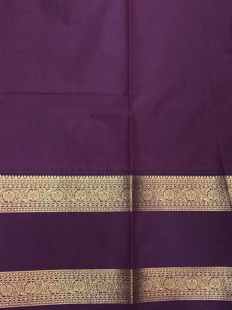 Yellow and violet silk saree- PSSR36