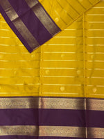Yellow and violet silk saree- PSSR36