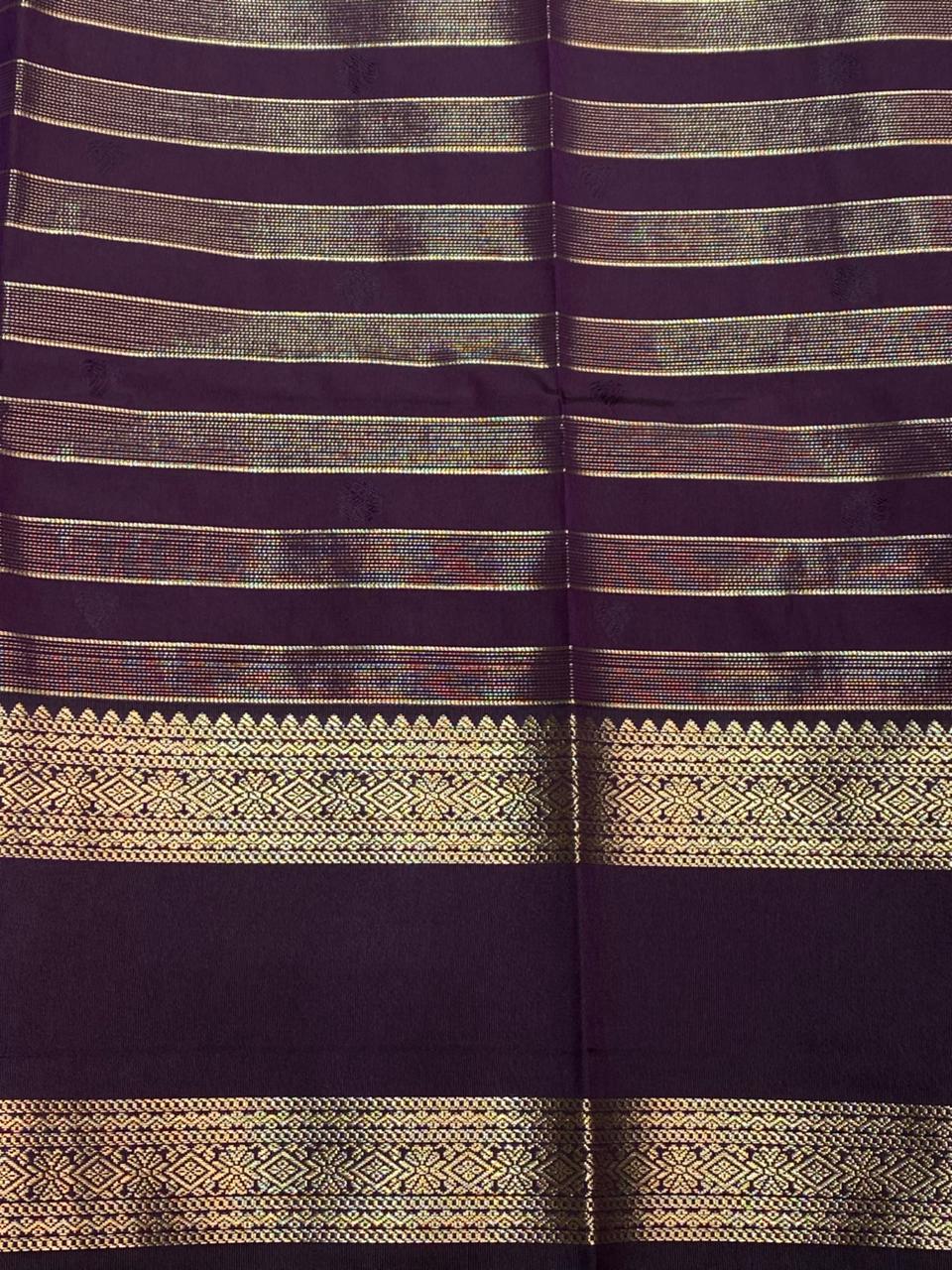 Lavender and violet silk saree- PSSR37