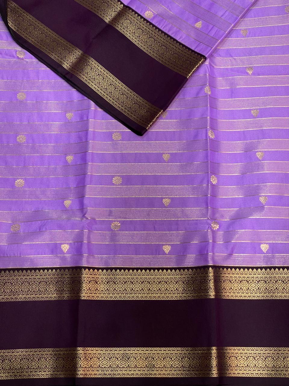 Lavender and violet silk saree- PSSR37