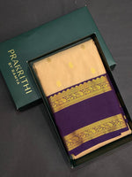 Sandal and violet silk saree- PSSR38