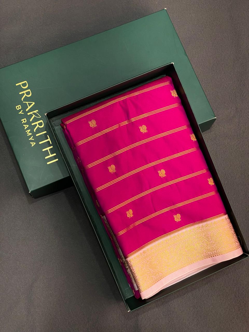 Magenta and pink silk saree- PSSR47