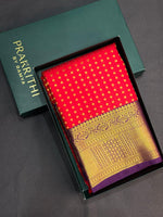 Red and violet silk saree- PSSR48