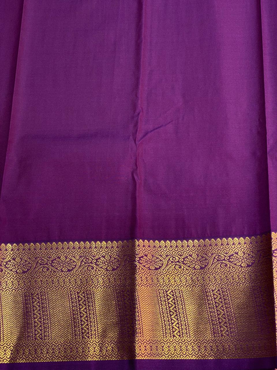 Red and violet silk saree- PSSR48