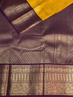 Yellow and Violet silk saree- PSSR50
