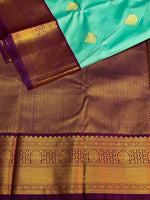 Turquoise Blue and Violet silk saree- PSSR51