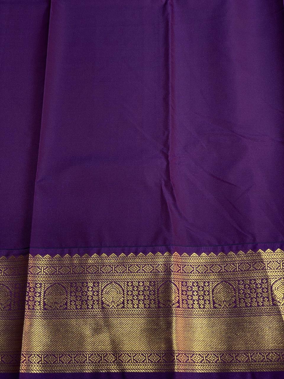 Turquoise Blue and Violet silk saree- PSSR51