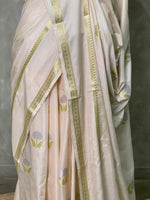 Pastal pink and light goldsei Banarasi saree- PBSb1
