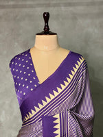 Violet pure modal silk saree - PMO2