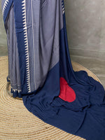 Blue pure modal silk saree - PMO7