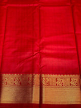 Sandal and red silk saree- PSSR71