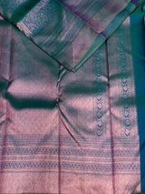 Peacock Blue Pure Brocade Kanchipuram Silk saree - PPURE1