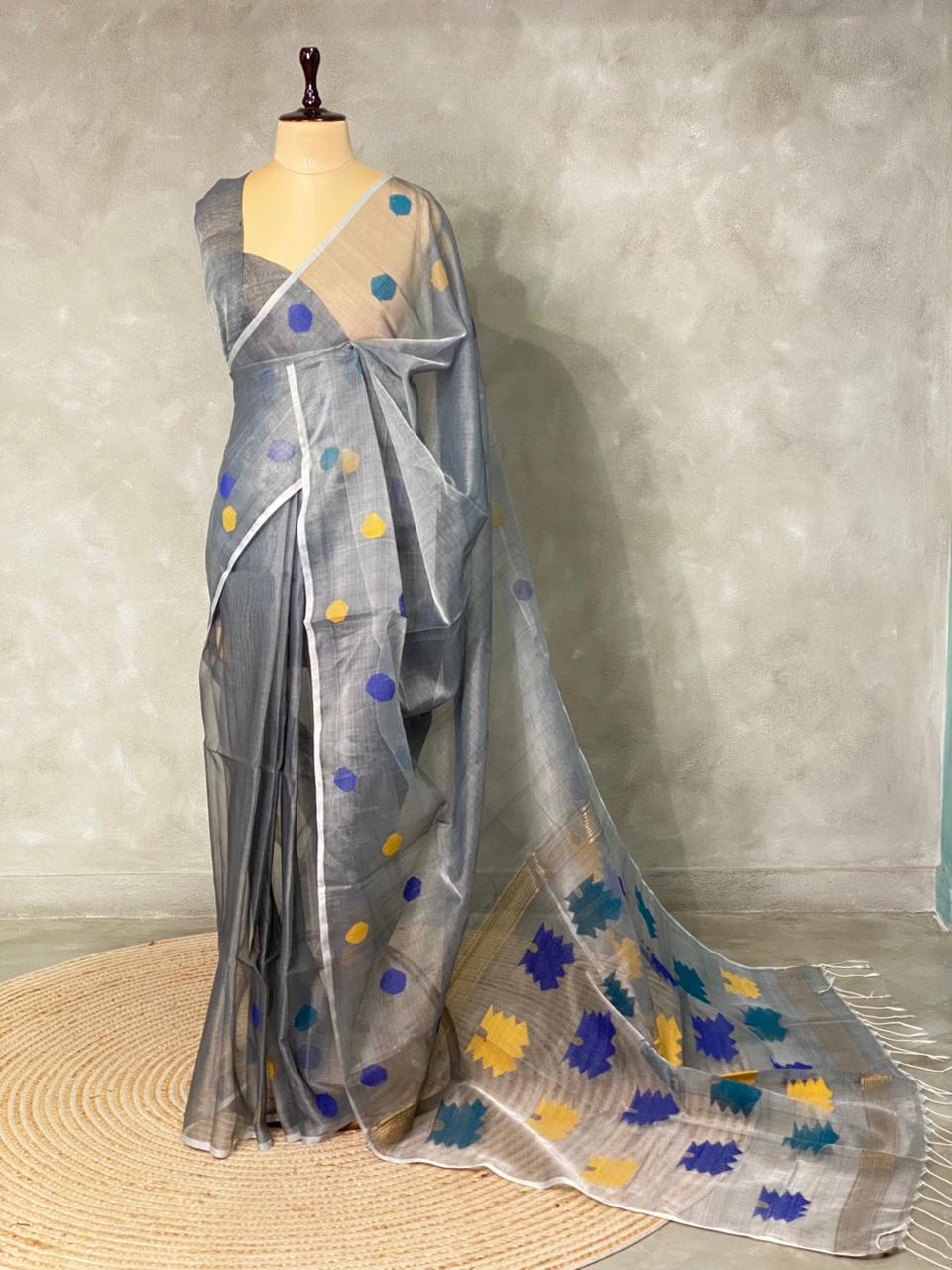 Pure muslin organza saree - PM