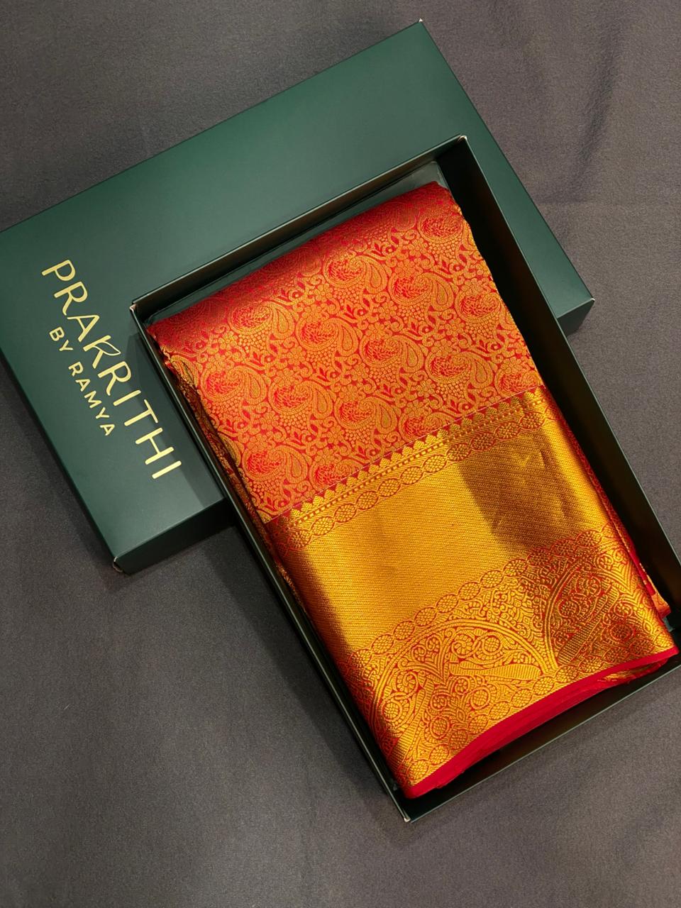Red Pure Kanchipuram Silk saree - PPURE5