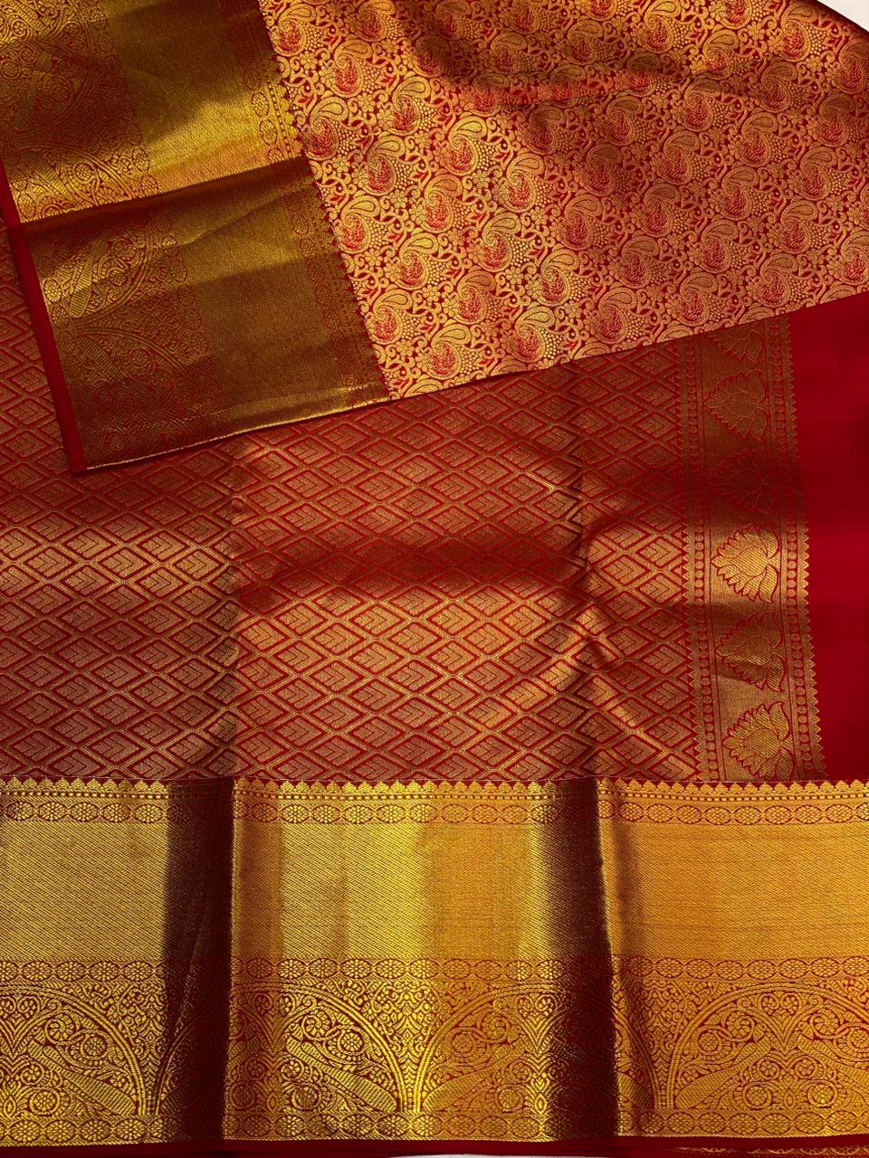 Red Pure Kanchipuram Silk saree - PPURE5