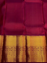 Yellow and Maroon Pure Kanchipuram Silk saree - PPURE6