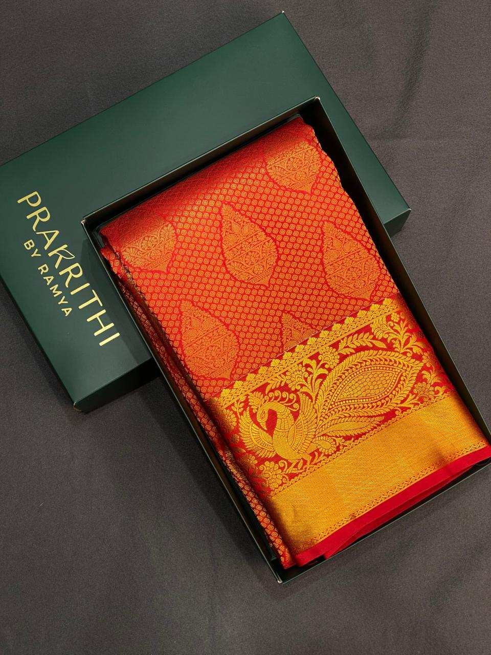 Red Pure Kanchipuram Silk saree - PPURE7