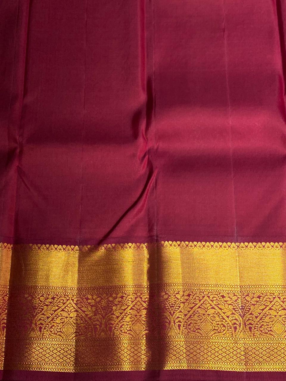 Green and Maroon Pure Kanchipuram Silk saree - PPURE9