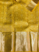 Golden Yellow Pure Kanchipuram Silk saree - PPURE11