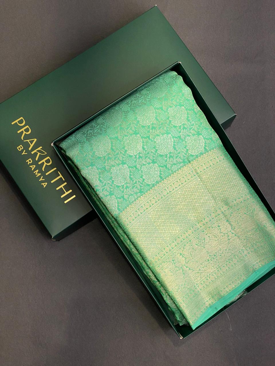 Pastal green Pure Kanchipuram Silk saree - PPURE14