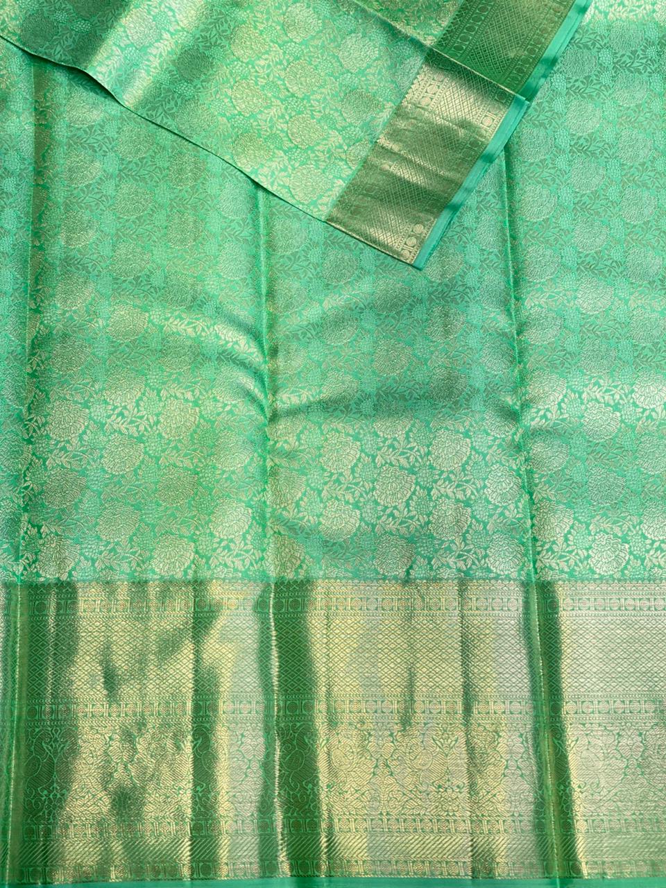 Pastal green Pure Kanchipuram Silk saree - PPURE14