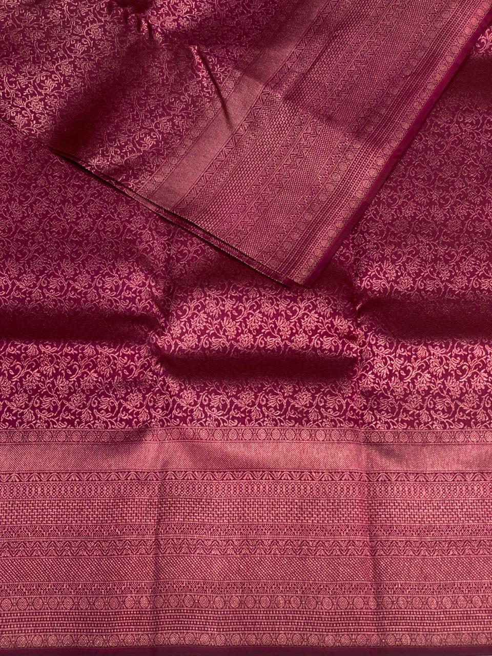 Deep wine Pure Kanchipuram Silk saree - PPURE13