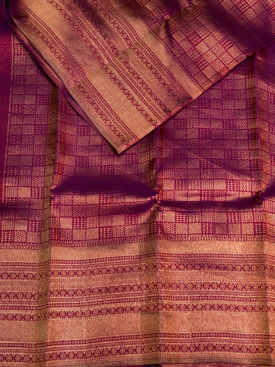 Deep wine Pure Kanchipuram Silk saree - PPURE19