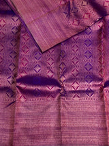 Deep wine and violet Pure Kanchipuram Silk saree - PPURE20
