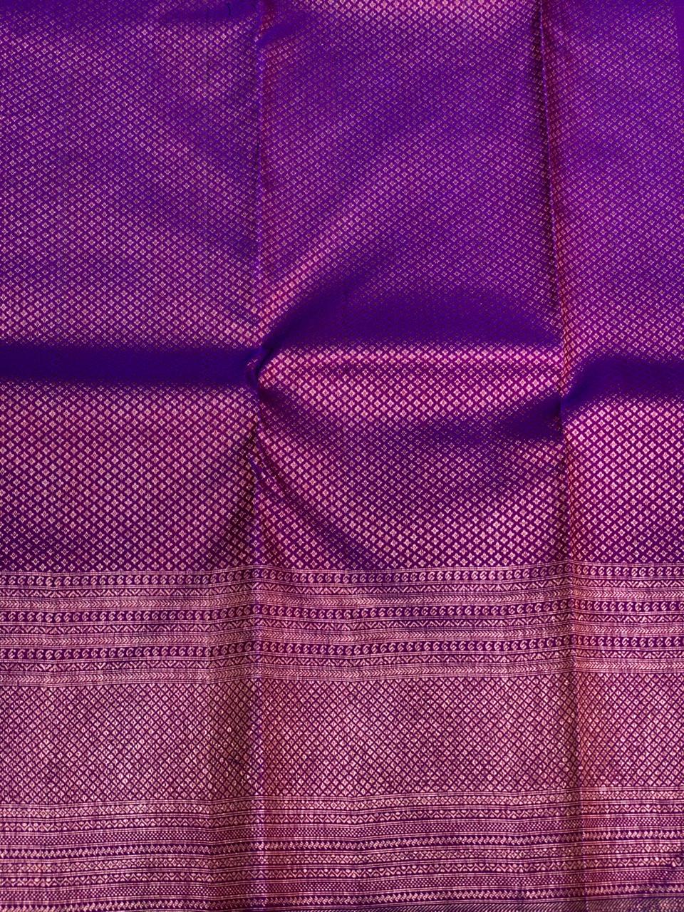 Deep wine and violet Pure Kanchipuram Silk saree - PPURE21
