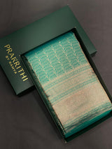 Aqua Blue Pure Kanchipuram Silk saree - PPURE22