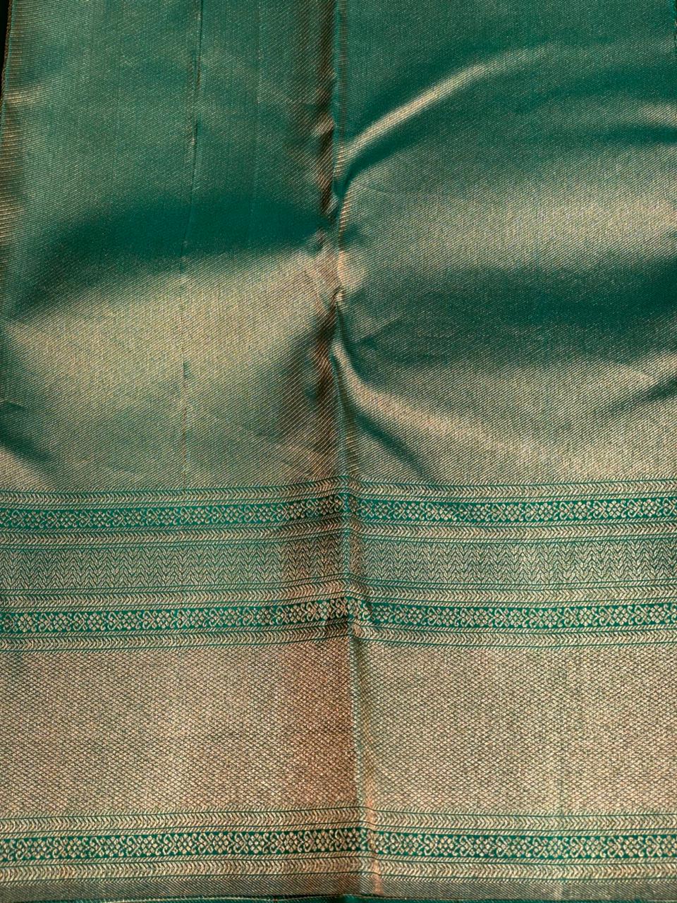 Aqua Blue Pure Kanchipuram Silk saree - PPURE22