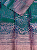 Aqua Blue Pure Kanchipuram Silk saree - PPURE23