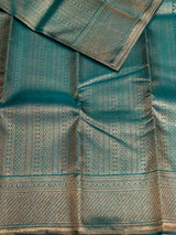 Aqua Blue Pure Kanchipuram Silk saree - PPURE24