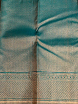 Aqua Blue Pure Kanchipuram Silk saree - PPURE24