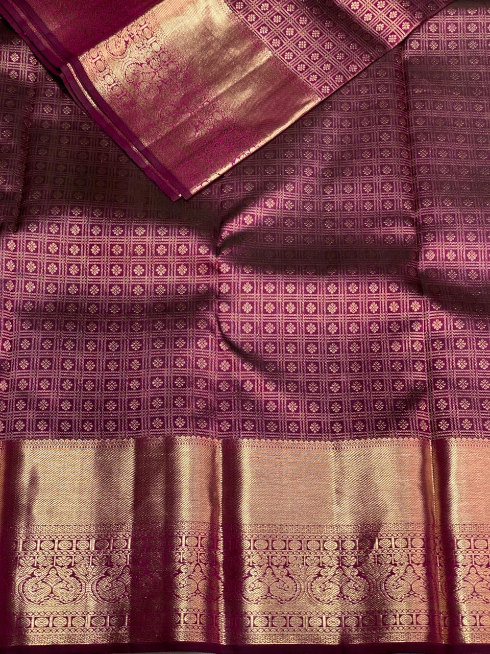 Deep wine Pure Kanchipuram Silk saree - PPURE25