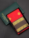 Red and Brown silk saree- PSSR124