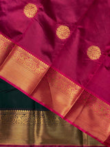 Bottle Green and Purple semi kanchipuram soft silk saree - PSSN44