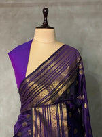Violet Banarasi silk saree- MPS1
