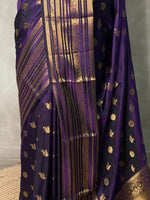 Violet Banarasi silk saree- MPS1
