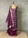 Deep Purple Chanderi unstitched salwar set: PBRUS2A