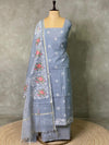 Grey Linen Silk unstitched salwar set: PBRUS3