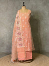 Pastal Peach Linen Silk unstitched salwar set: PBRUS3B