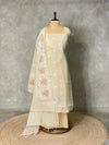 Off white Linen Silk unstitched salwar set: PBRUS3C