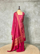 Magenta Chiniya Silk unstitched salwar set: PBRUS4C