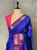 Blue and Magenta semi kanchipuram soft silk saree - PSSN53