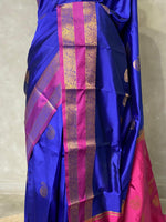 Blue and Magenta semi kanchipuram soft silk saree - PSSN53