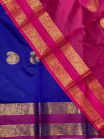 Blue and Magenta semi kanchipuram soft silk saree - PSSN53