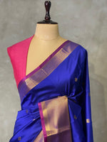 Royal Blueand Magenta semi kanchipuram soft silk saree - PSSN57
