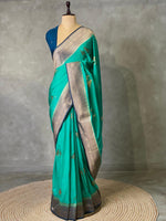 Blue Banarasi Crepe silk saree - PBC5