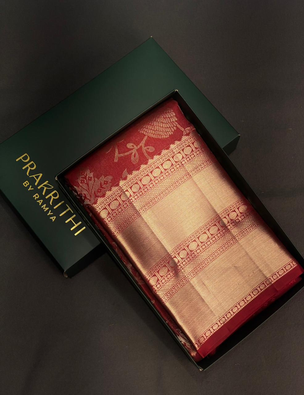 Maroon Pure Kanchipuram Silk saree - PPURE26